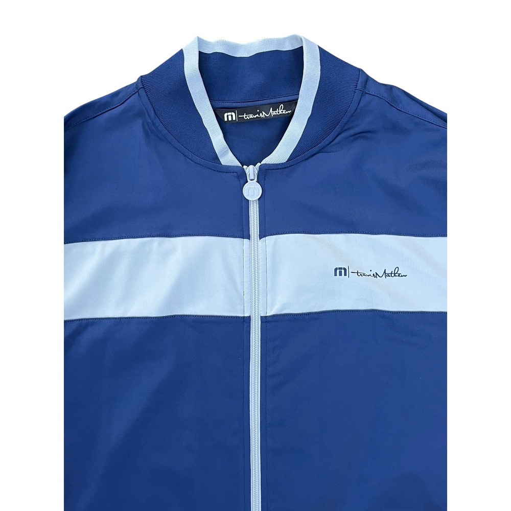 Travis Mathew Men XL Full Zip Track Performance Jacket Stripe Athleisure Casual - Picture 2 of 9